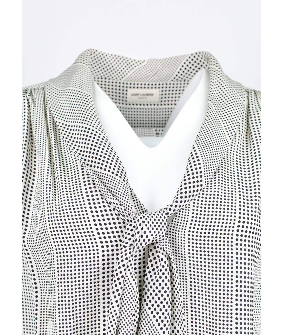 SAINT LAURENT Белая шелковая блузы, фото 4