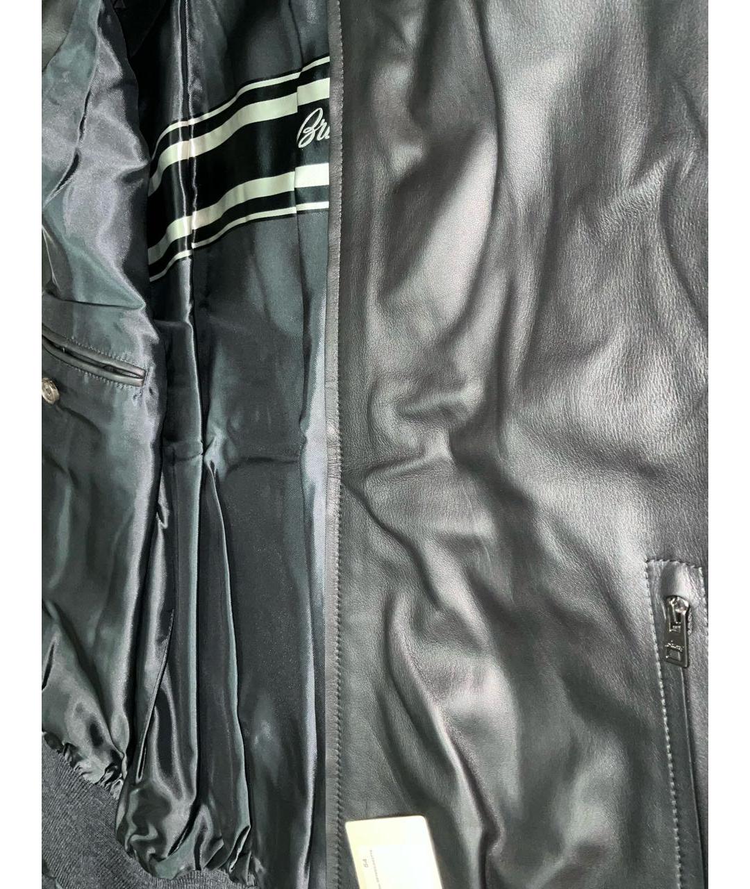 BRIONI Черная кожаная куртка, фото 5