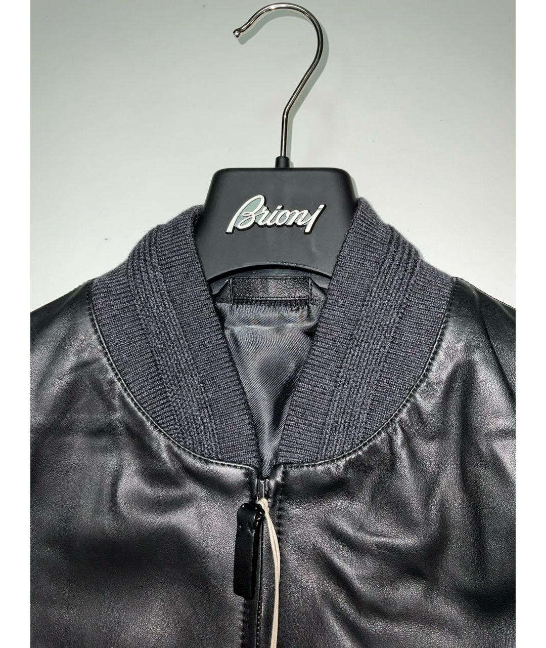 BRIONI Черная кожаная куртка, фото 7