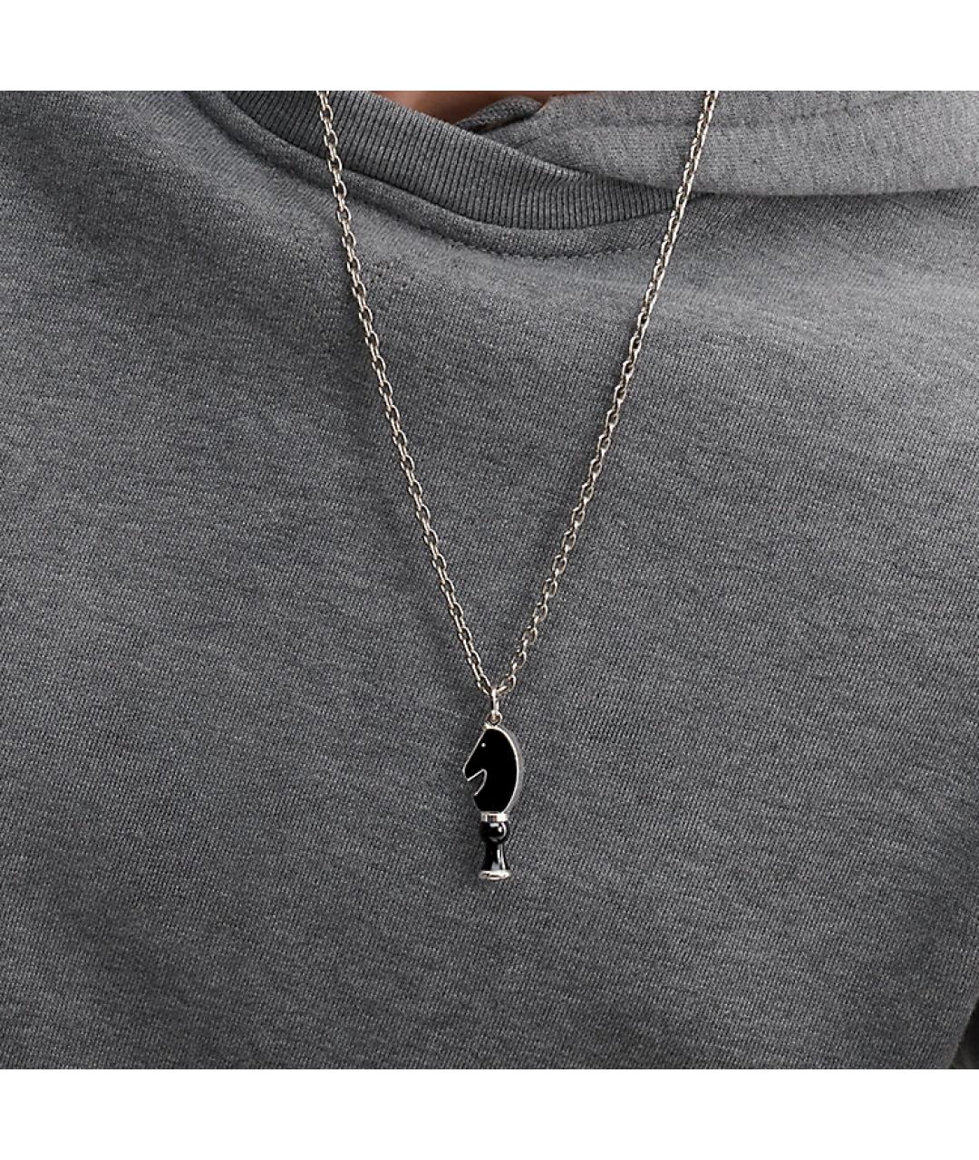 HERMES Черная металлическая цепочка, фото 4
