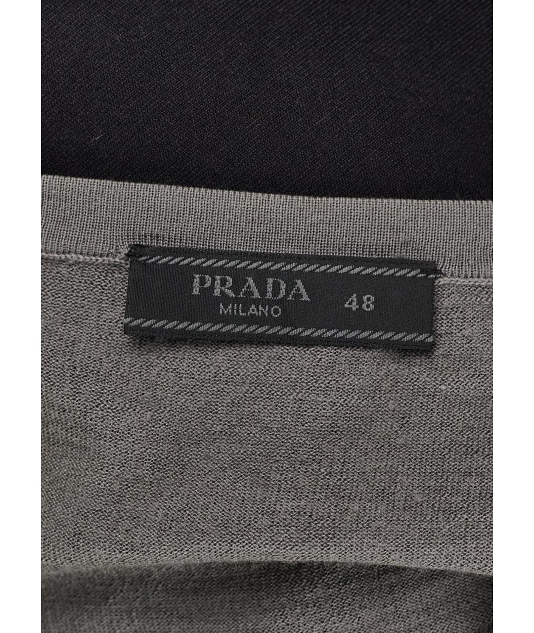PRADA Серый шерстяной джемпер / свитер, фото 3