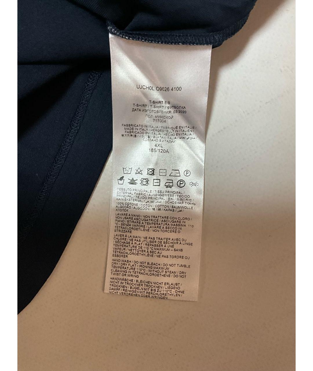BRIONI Темно-синяя хлопковая футболка, фото 4
