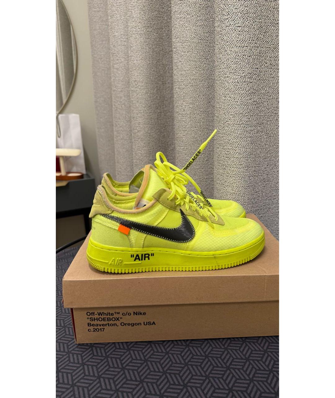 NIKE X OFF-WHITE Салатовые низкие кроссовки / кеды, фото 8