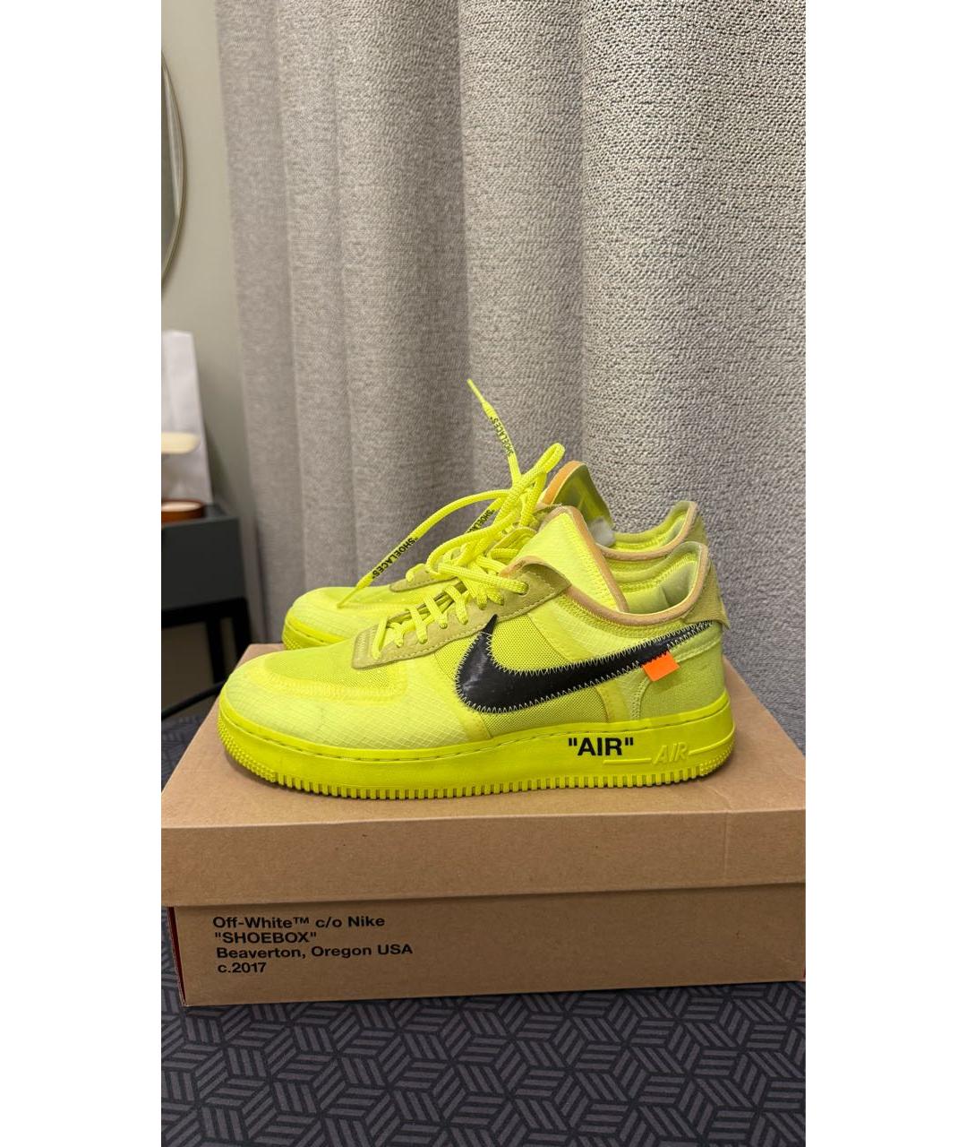 NIKE X OFF-WHITE Салатовые низкие кроссовки / кеды, фото 7