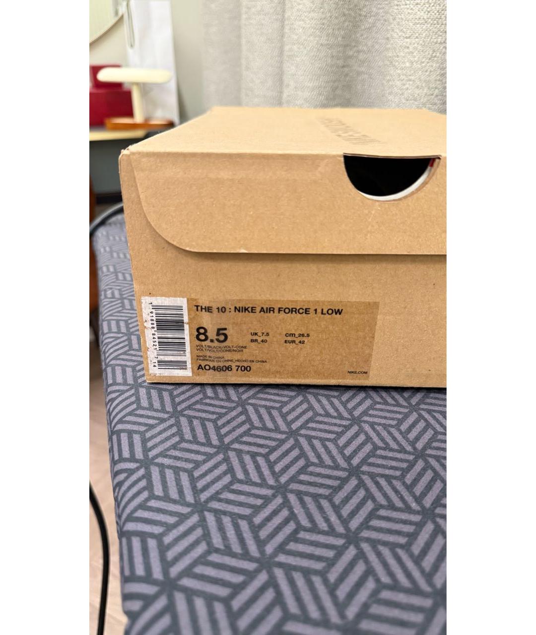 NIKE X OFF-WHITE Салатовые низкие кроссовки / кеды, фото 5