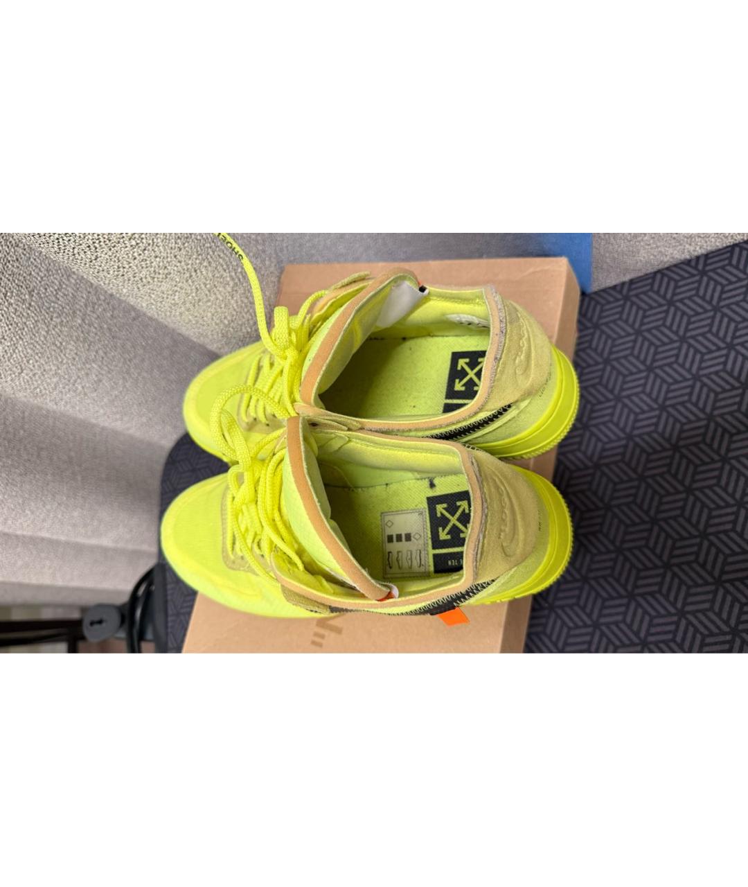 NIKE X OFF-WHITE Салатовые низкие кроссовки / кеды, фото 6
