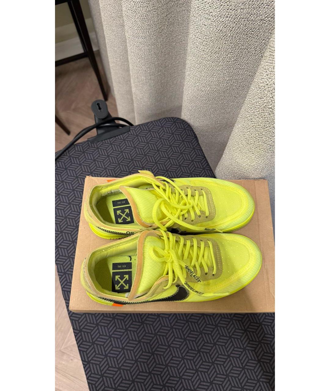 NIKE X OFF-WHITE Салатовые низкие кроссовки / кеды, фото 3
