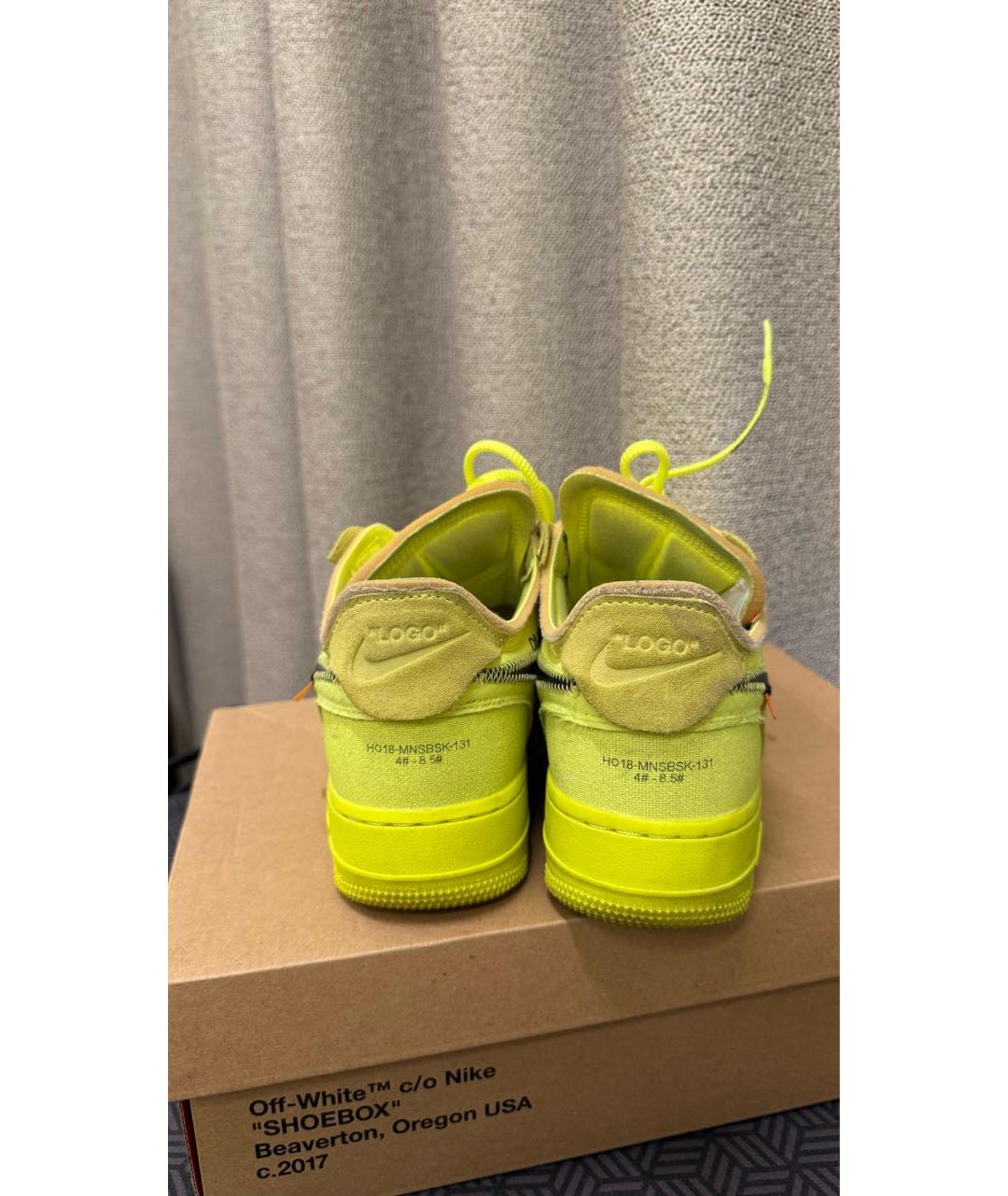 NIKE X OFF-WHITE Салатовые низкие кроссовки / кеды, фото 4