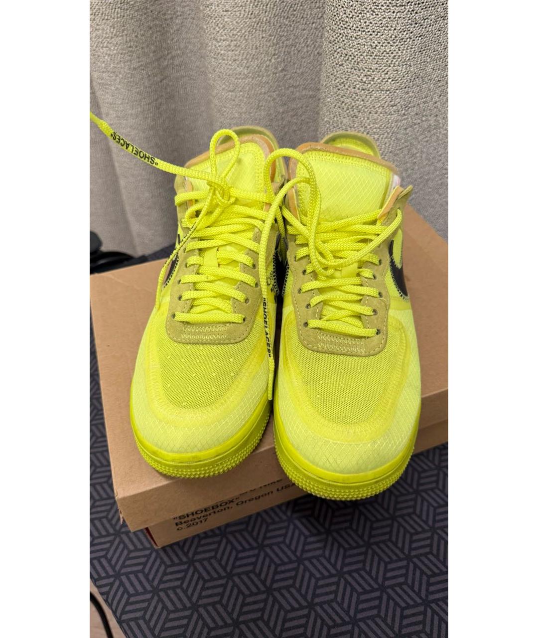 NIKE X OFF-WHITE Салатовые низкие кроссовки / кеды, фото 2
