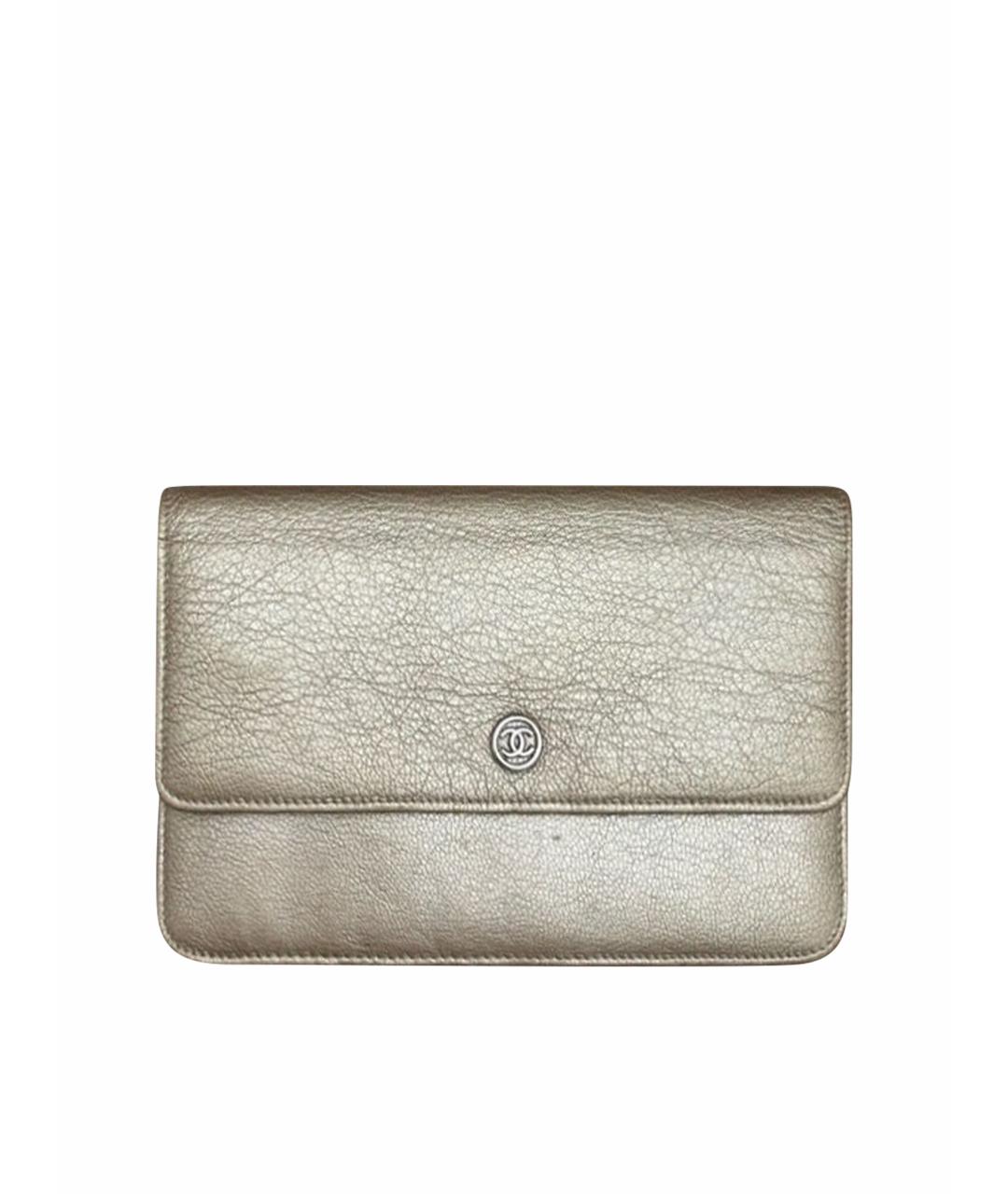 CHANEL Золотая кожаная сумка через плечо, фото 1