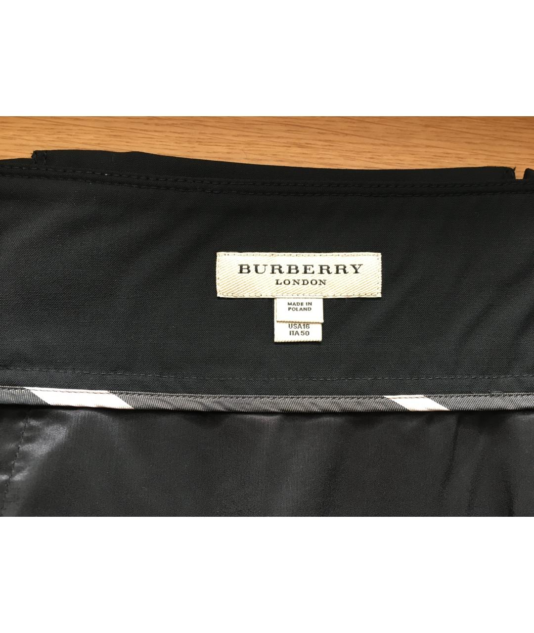 BURBERRY Черная шерстяная юбка миди, фото 5