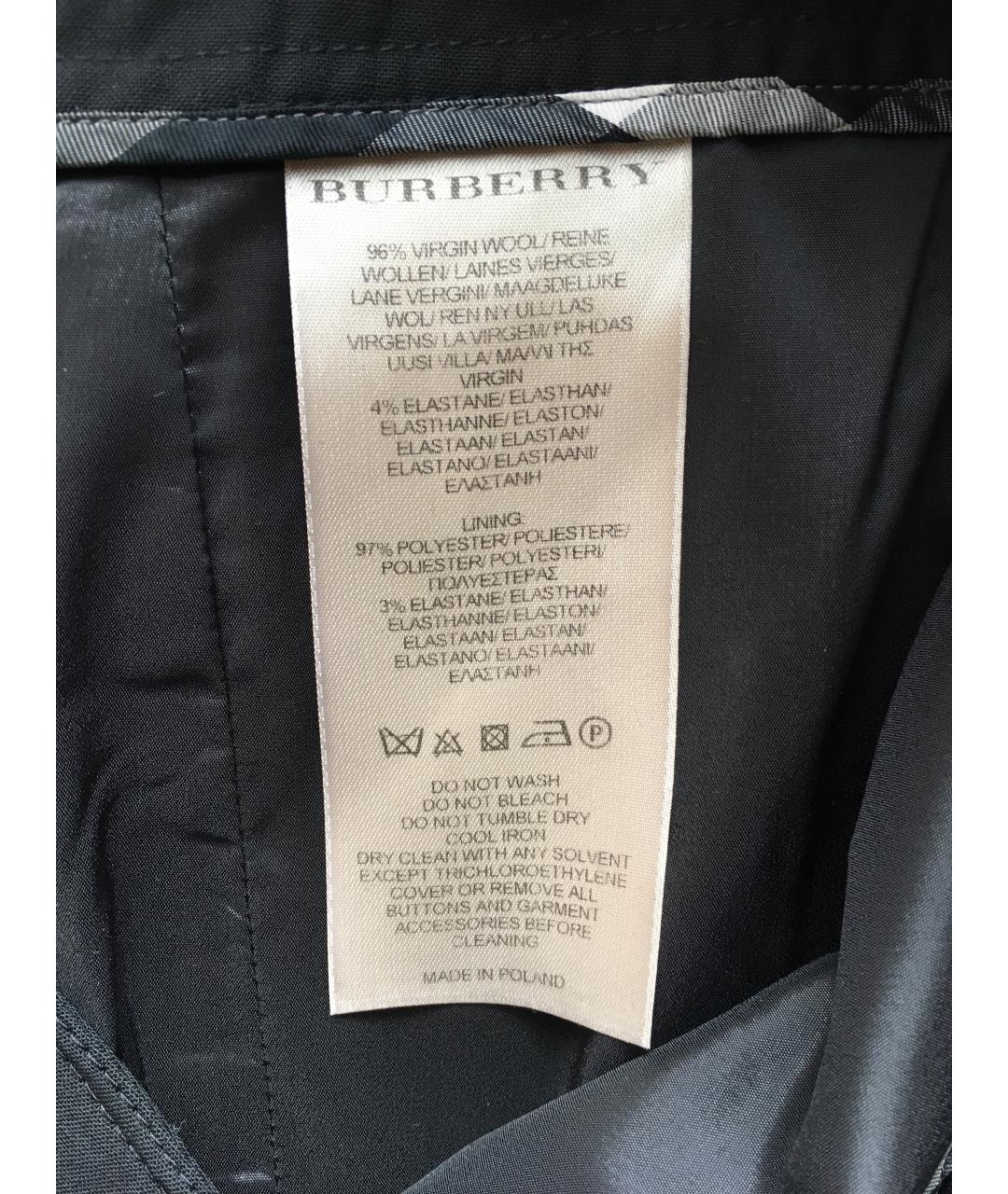 BURBERRY Черная шерстяная юбка миди, фото 6