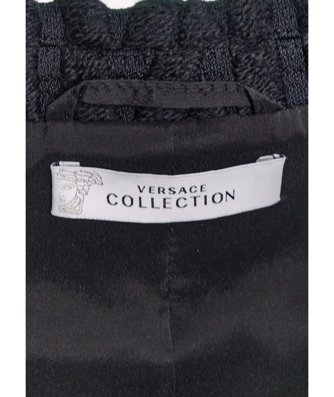 VERSACE COLLECTION Черное шерстяное пальто, фото 3