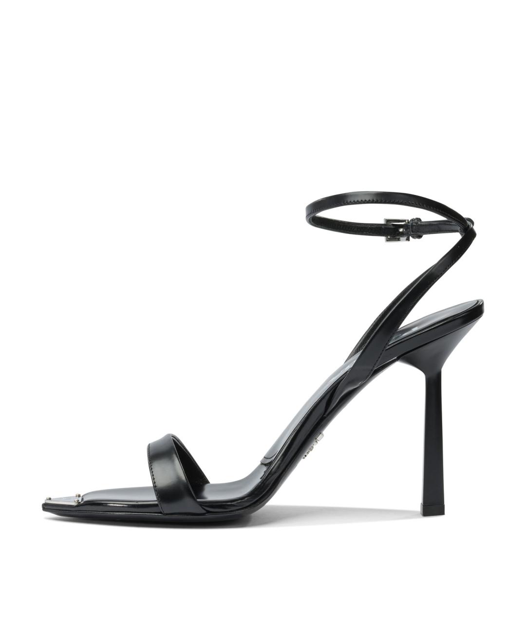 PRADA Черные кожаные босоножки, фото 3