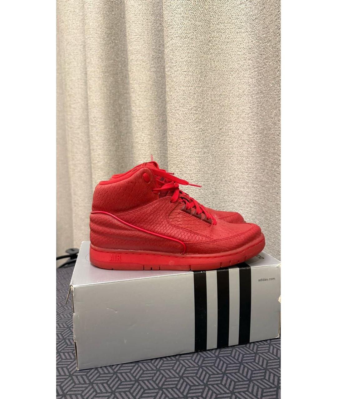 NIKE Красные кожаные высокие кроссовки / кеды, фото 7