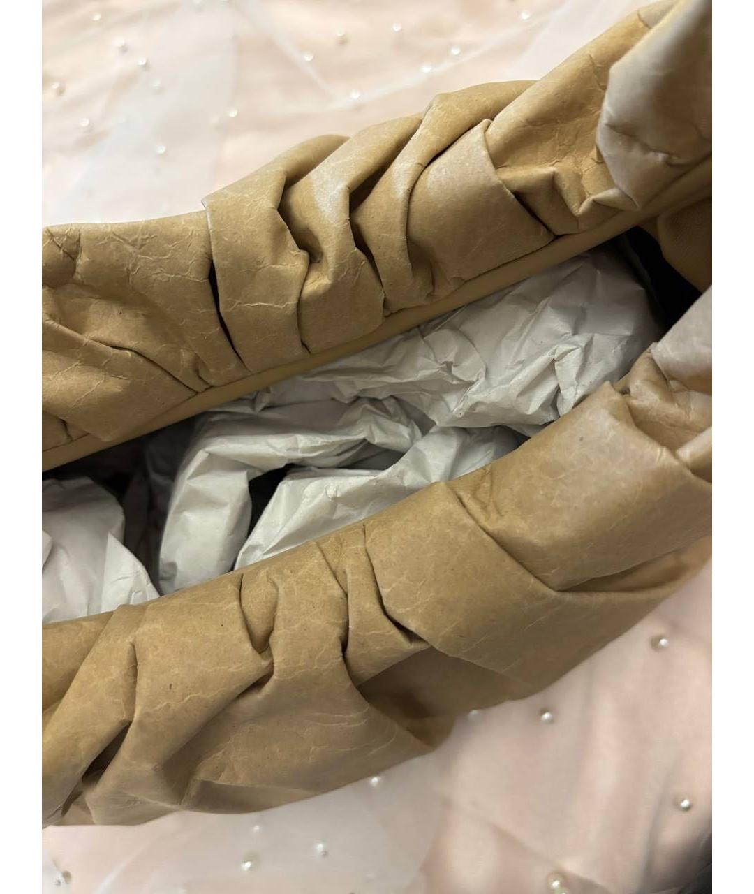 BOTTEGA VENETA Бежевая тканевая сумка с короткими ручками, фото 5