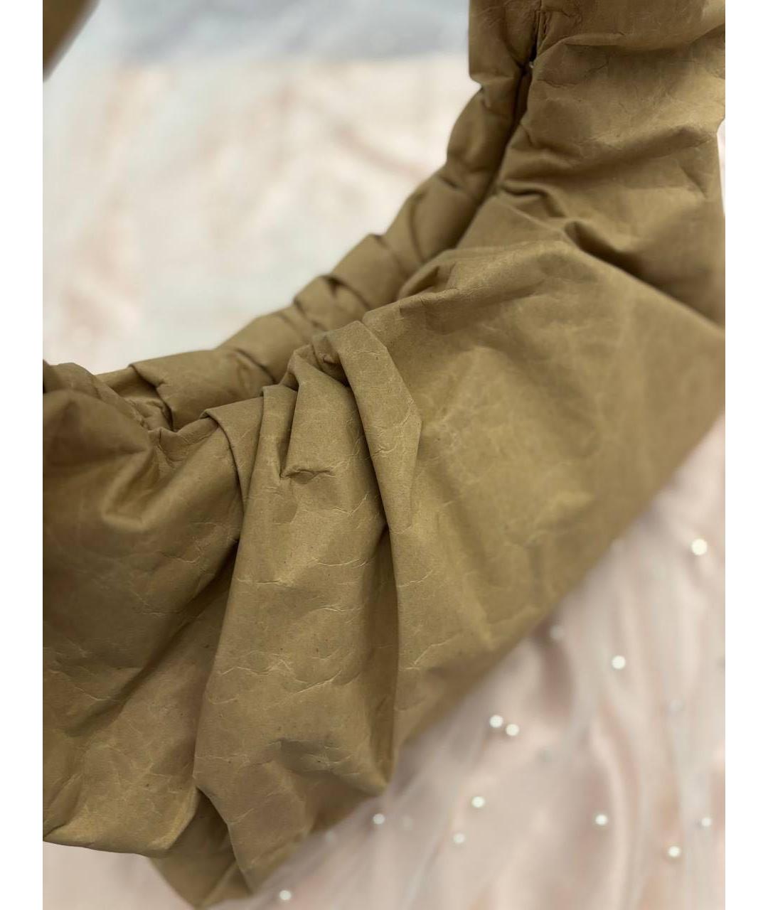 BOTTEGA VENETA Бежевая тканевая сумка с короткими ручками, фото 3