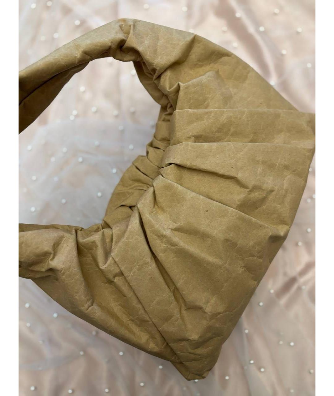 BOTTEGA VENETA Бежевая тканевая сумка с короткими ручками, фото 4