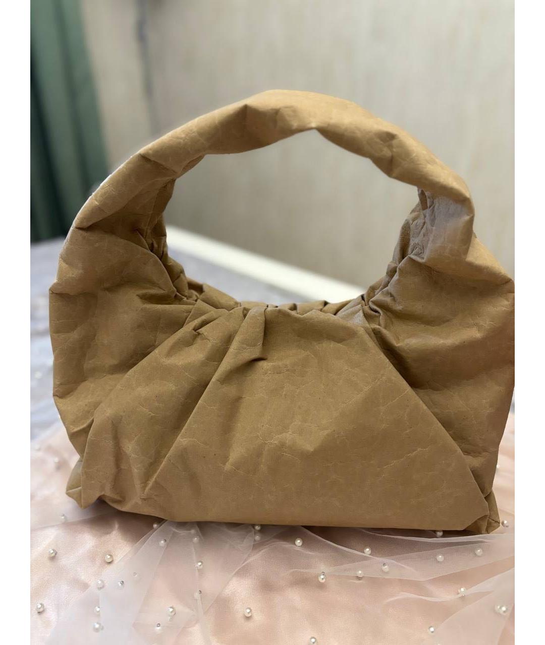 BOTTEGA VENETA Бежевая тканевая сумка с короткими ручками, фото 2