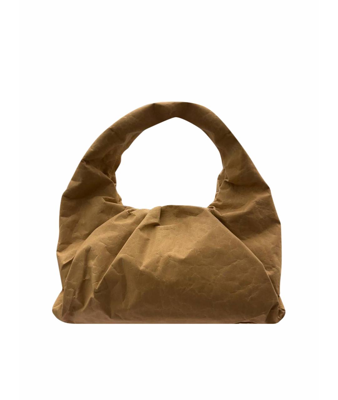 BOTTEGA VENETA Бежевая тканевая сумка с короткими ручками, фото 1