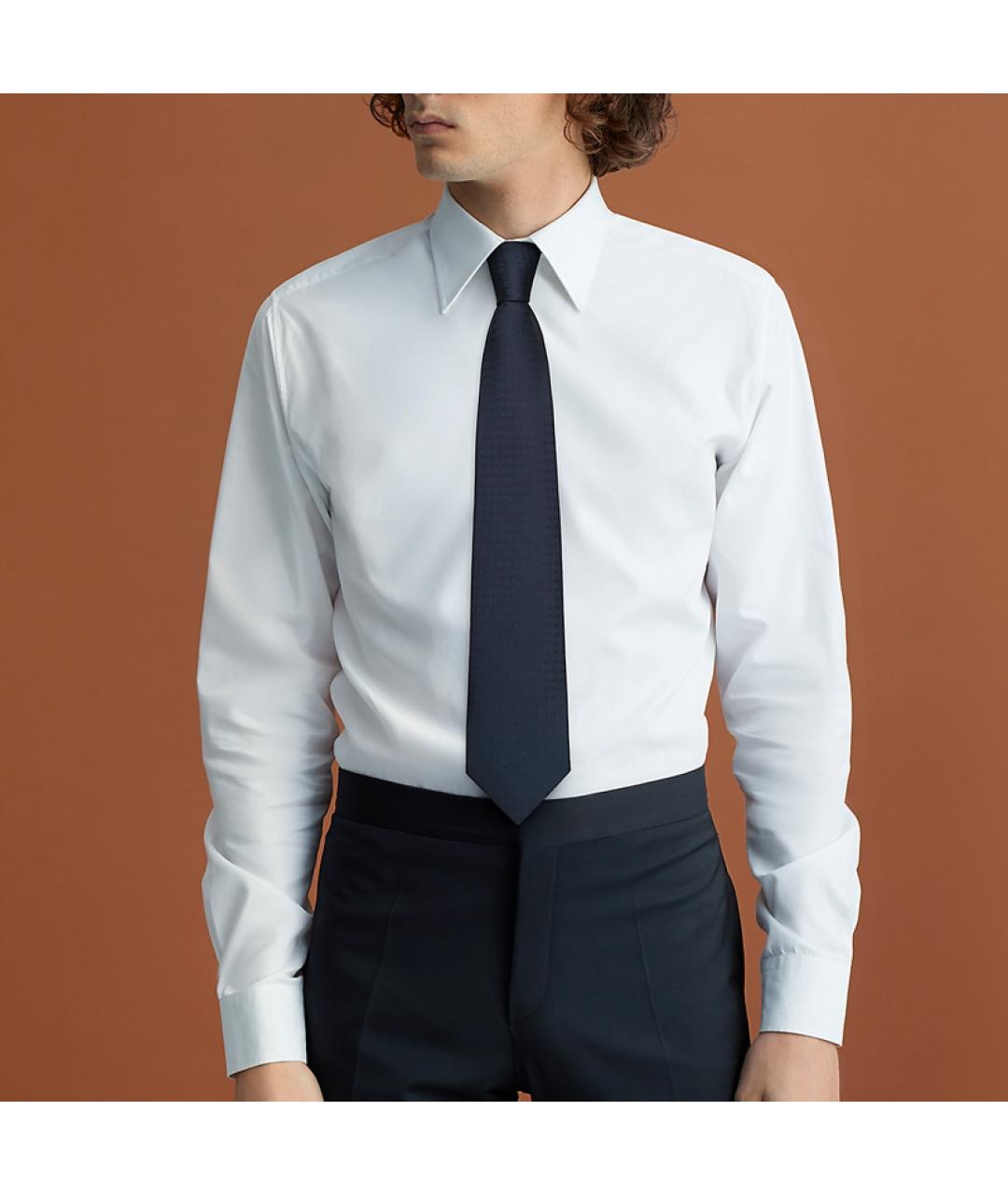 HERMES Темно-синий шелковый галстук, фото 3