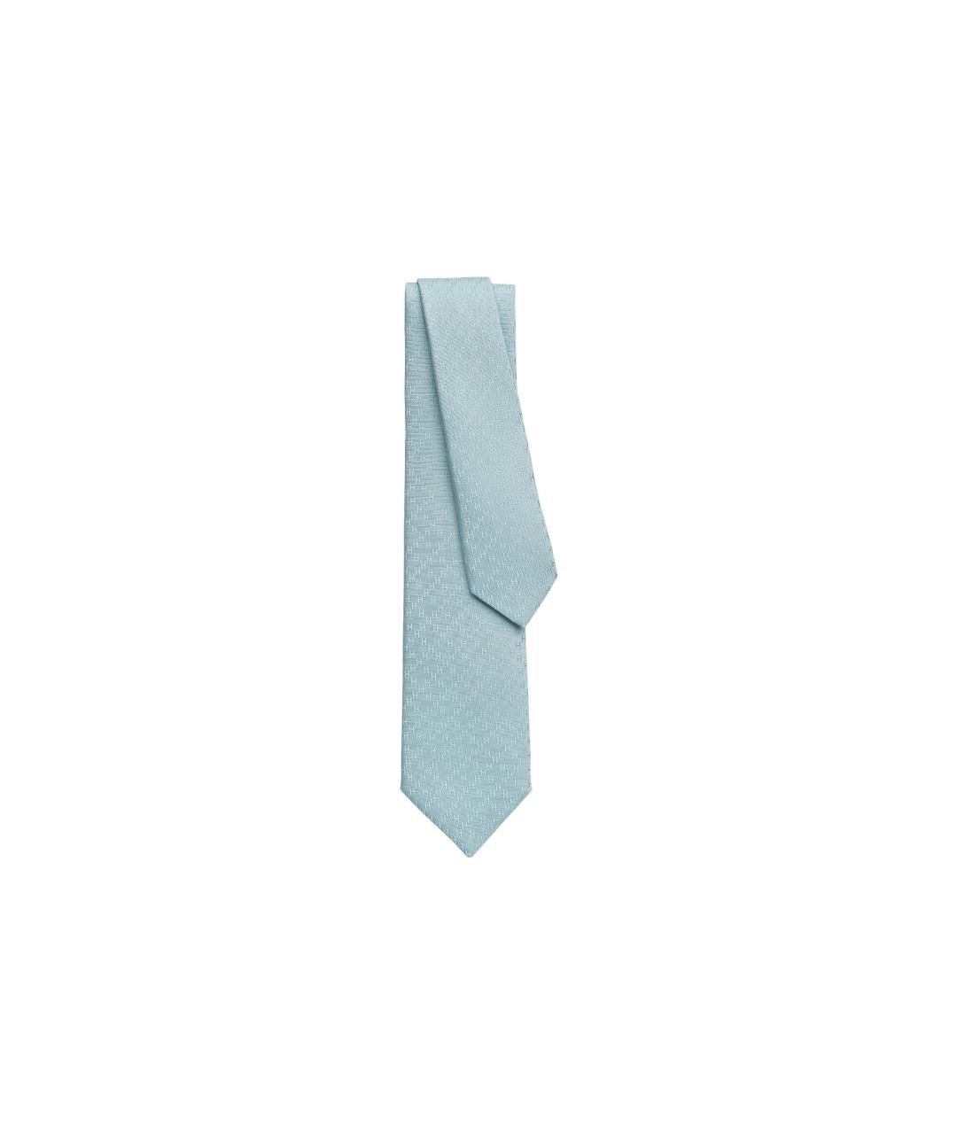HERMES Голубой шелковый галстук, фото 1