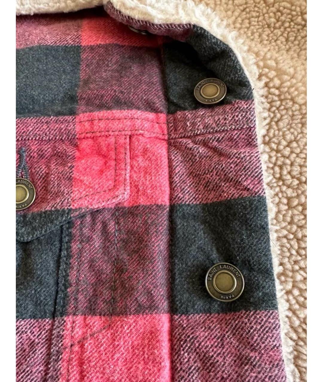 SAINT LAURENT Бордовая деним куртка, фото 6