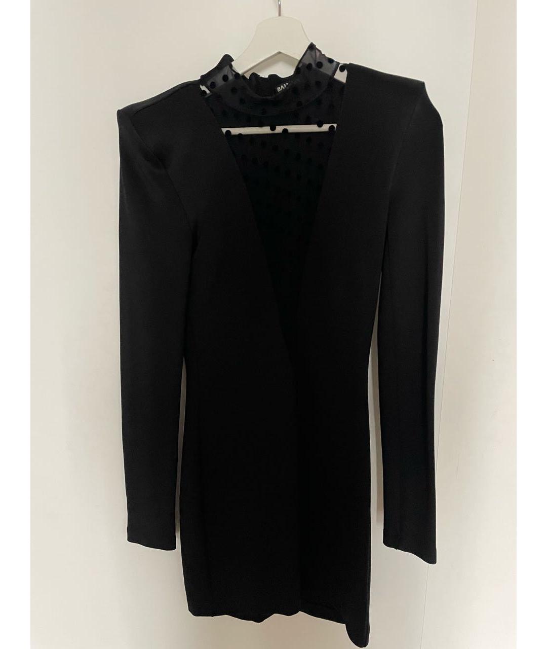 BALMAIN Черное вискозное коктейльное платье, фото 5
