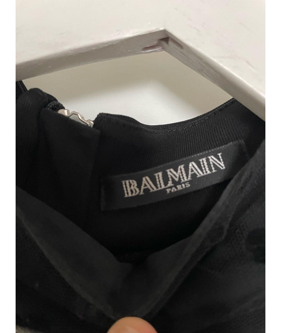 BALMAIN Черное вискозное коктейльное платье, фото 3