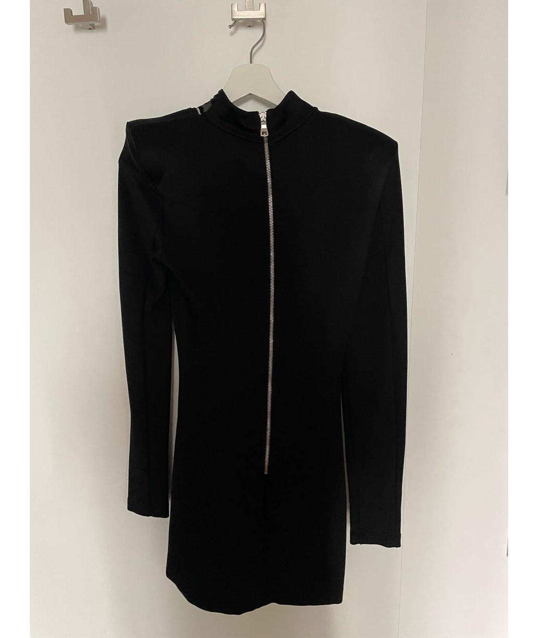 BALMAIN Черное вискозное коктейльное платье, фото 2