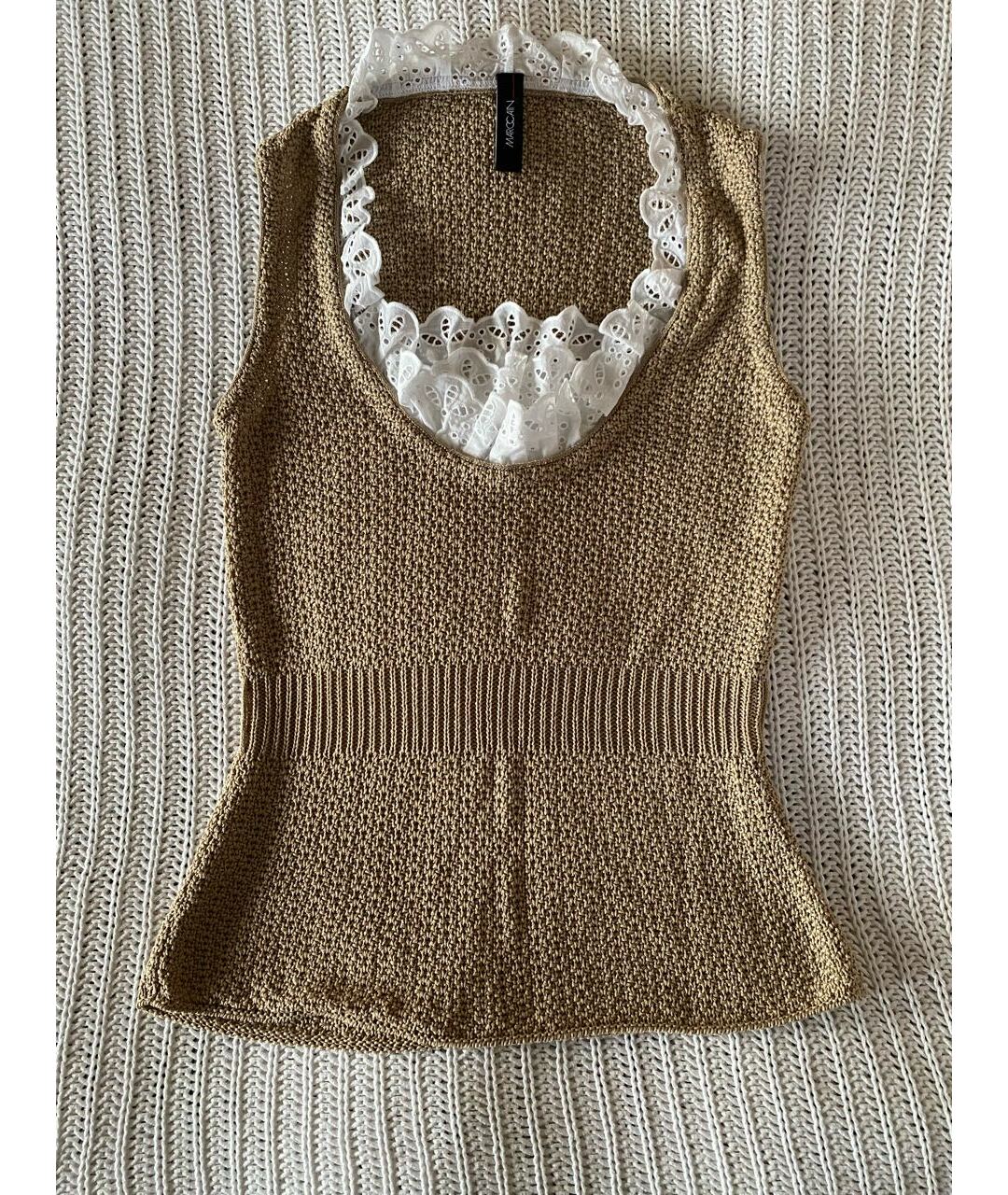 MARC CAIN Бежевый хлопковый джемпер / свитер, фото 7