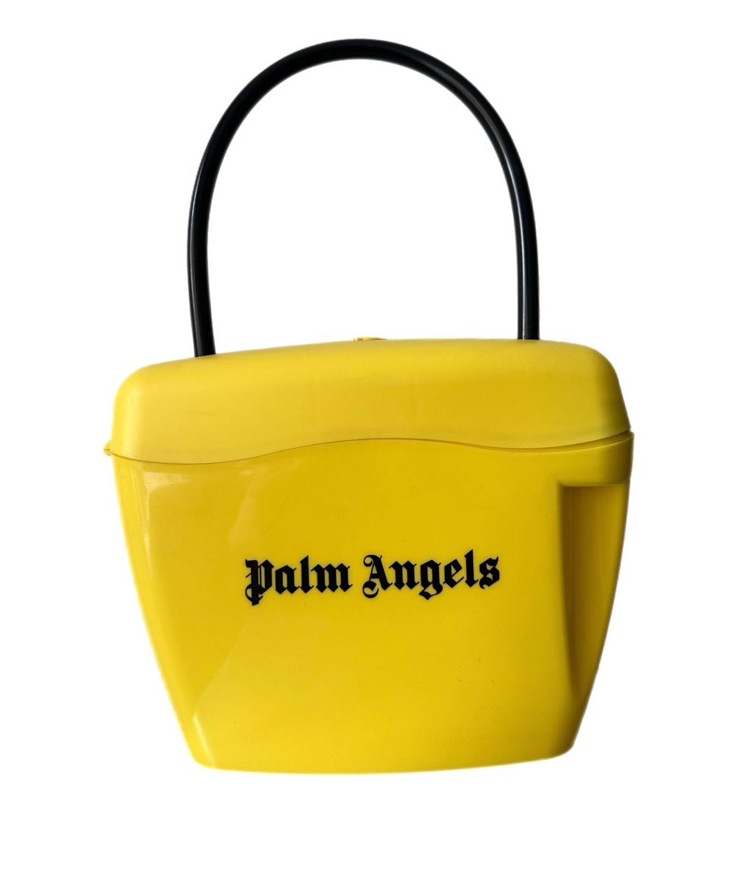 PALM ANGELS Желтая синтетическая сумка с короткими ручками, фото 9