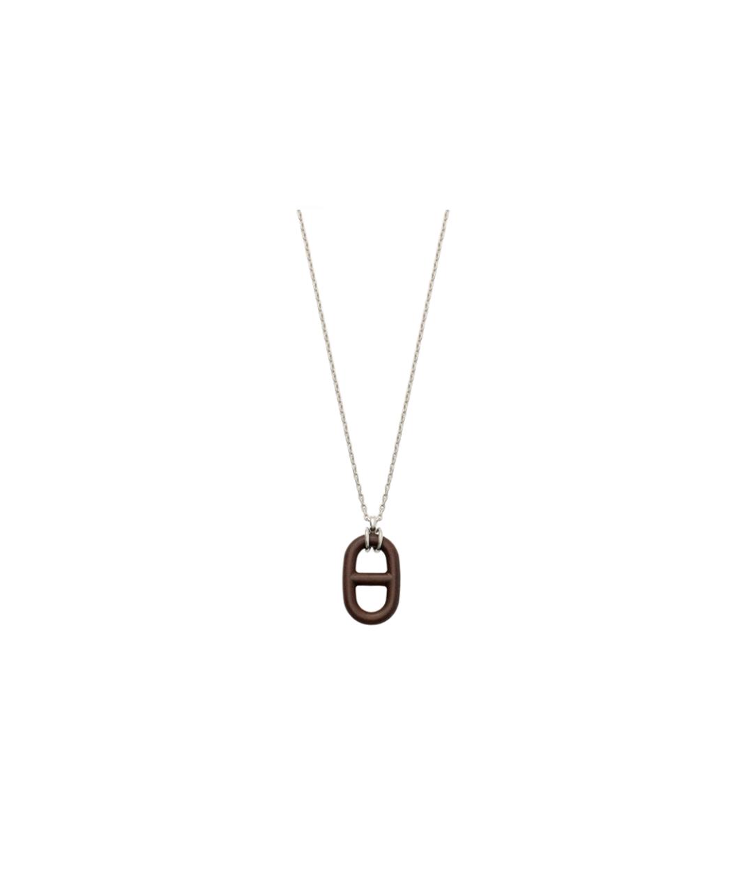HERMES Коричневая металлическая цепочка, фото 3
