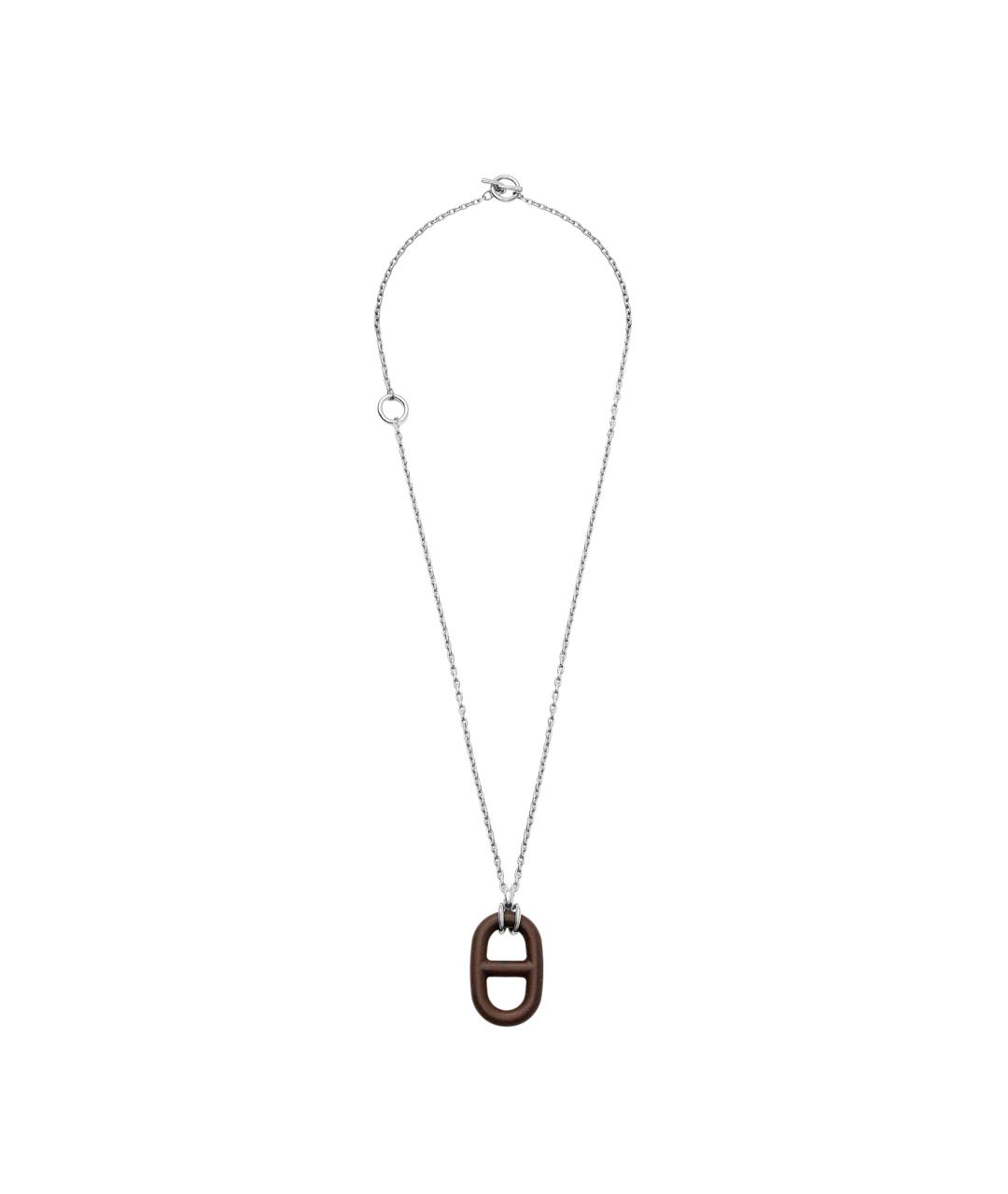 HERMES Коричневая металлическая цепочка, фото 2