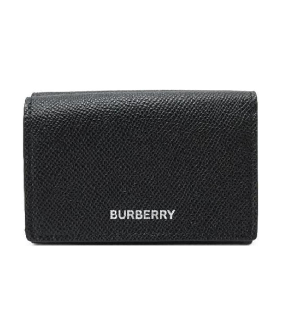 BURBERRY Черный кожаный кошелек, фото 2