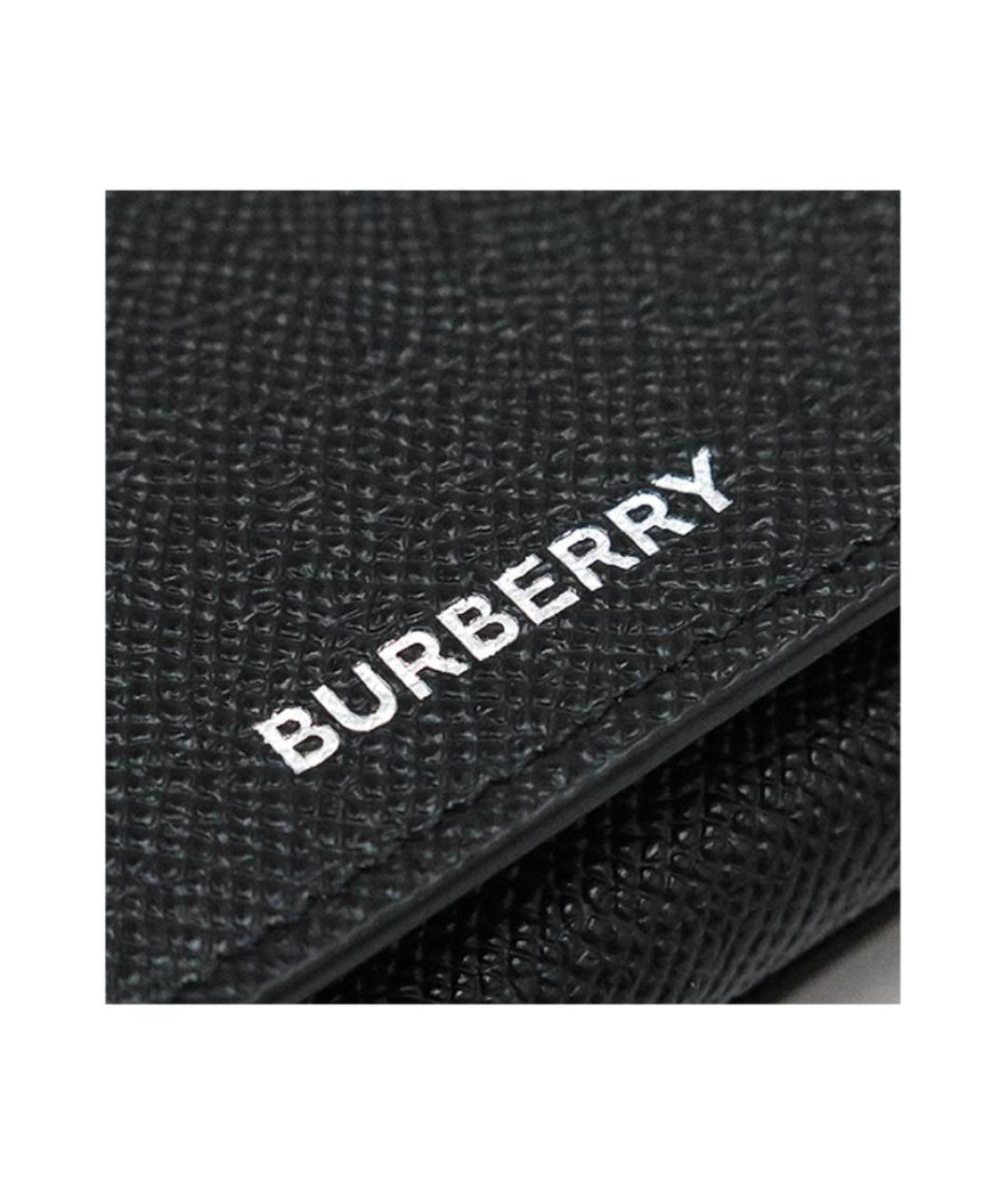 BURBERRY Черный кожаный кошелек, фото 9