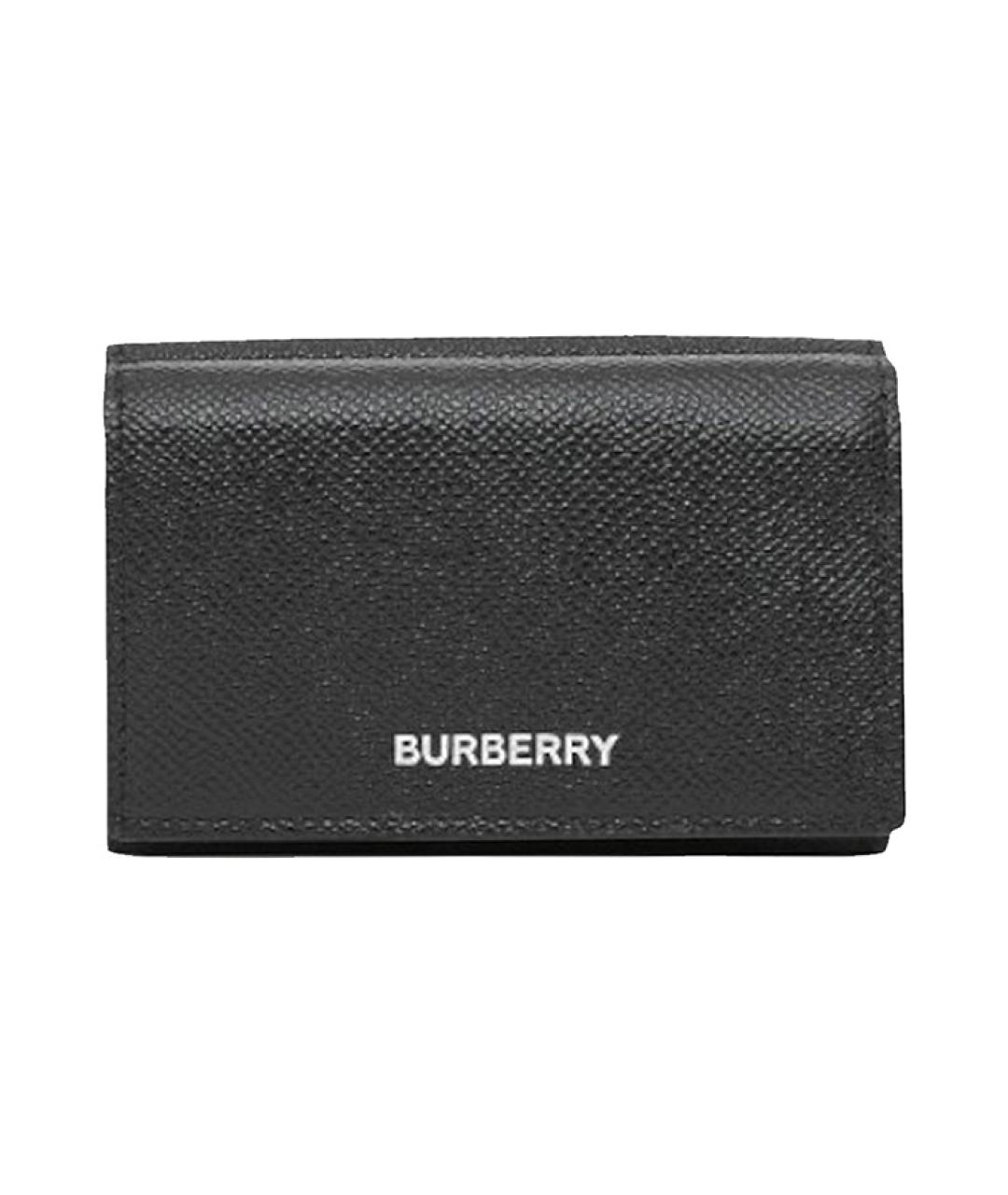 BURBERRY Черный кожаный кошелек, фото 1