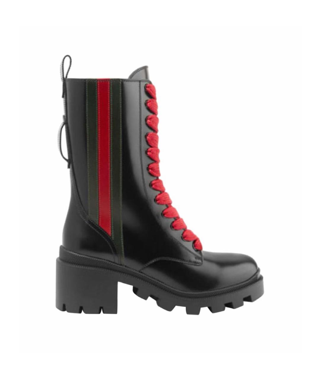 GUCCI Черные кожаные ботинки, фото 9