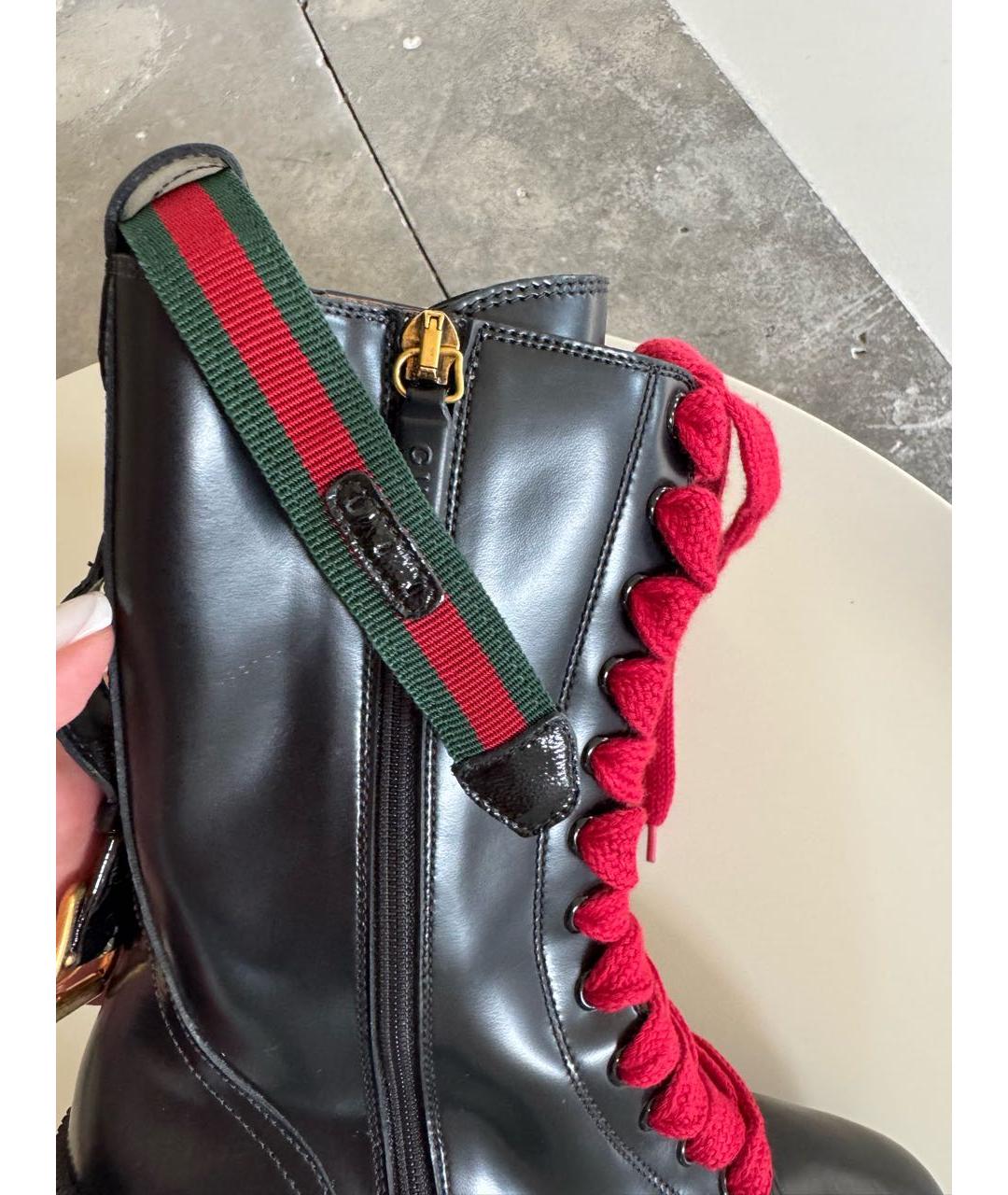 GUCCI Черные кожаные ботинки, фото 8