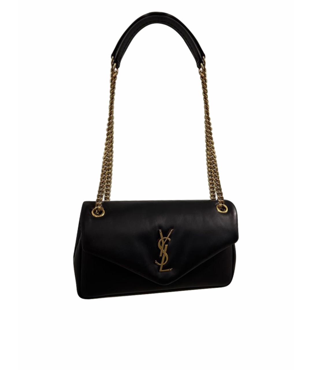 SAINT LAURENT Черная кожаная сумка через плечо, фото 1
