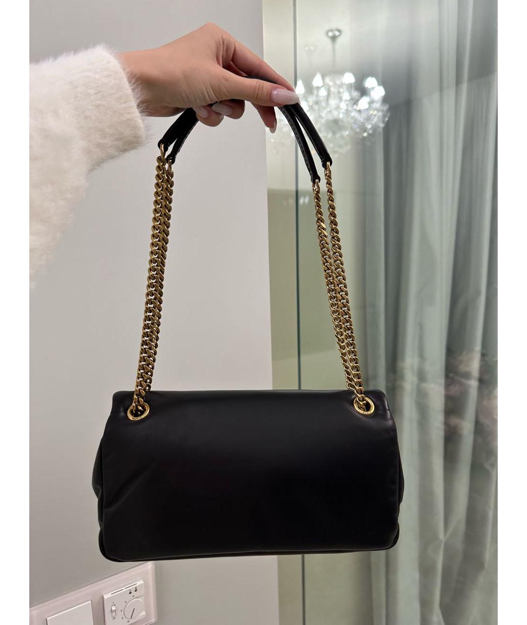 SAINT LAURENT Черная кожаная сумка через плечо, фото 2