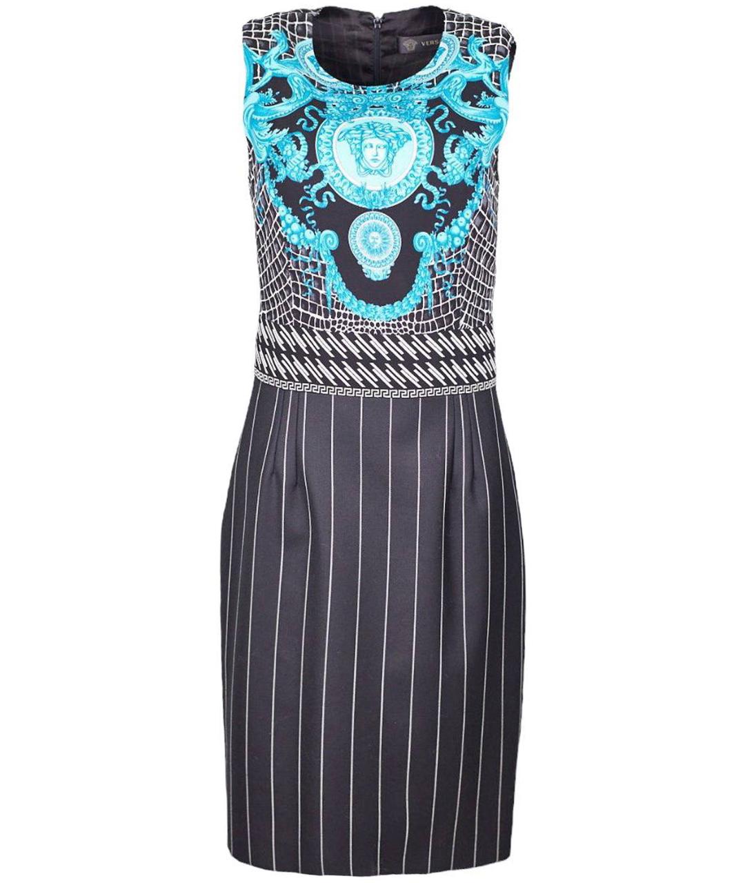 VERSACE Черное вискозное коктейльное платье, фото 1