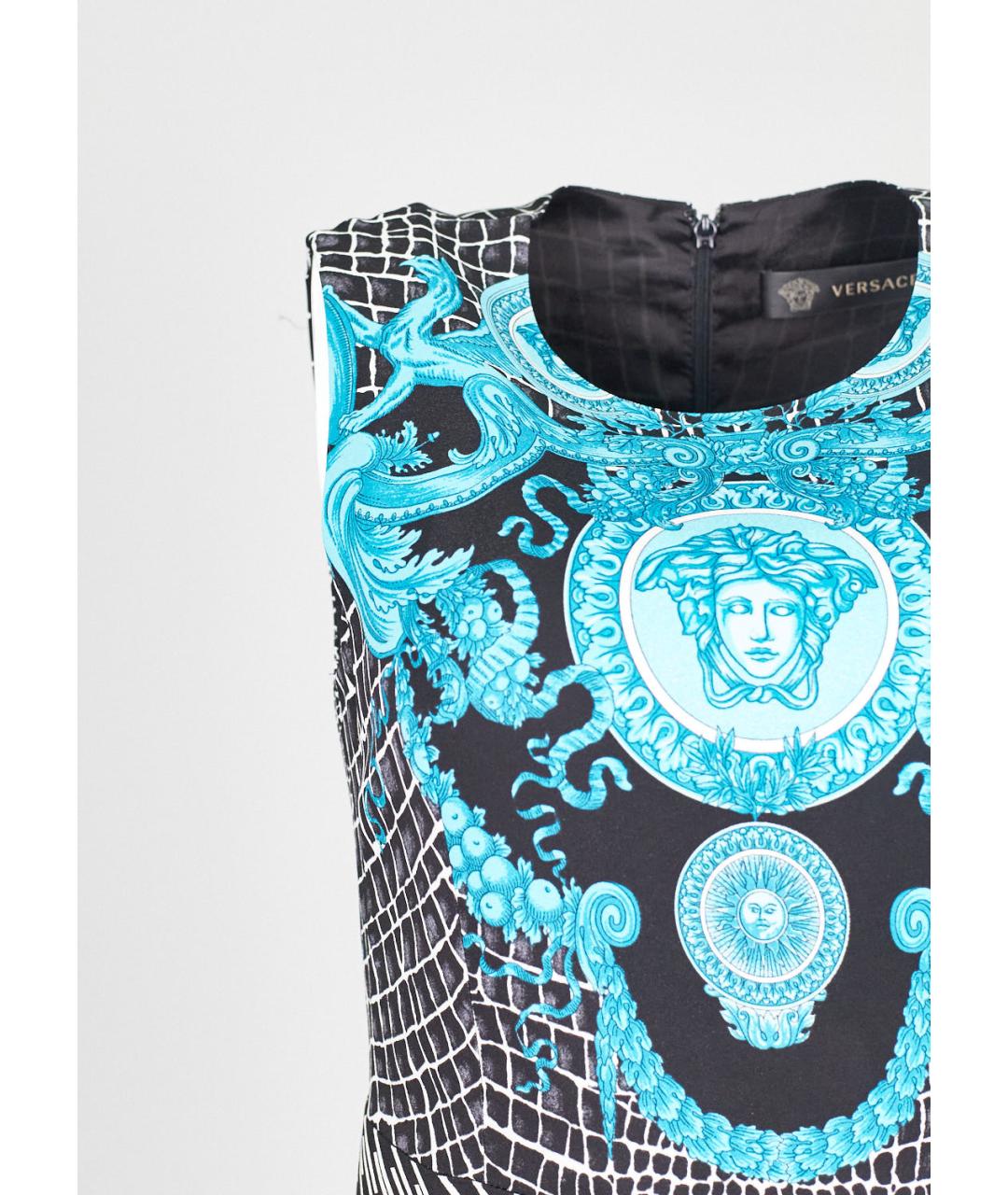 VERSACE Черное вискозное коктейльное платье, фото 5