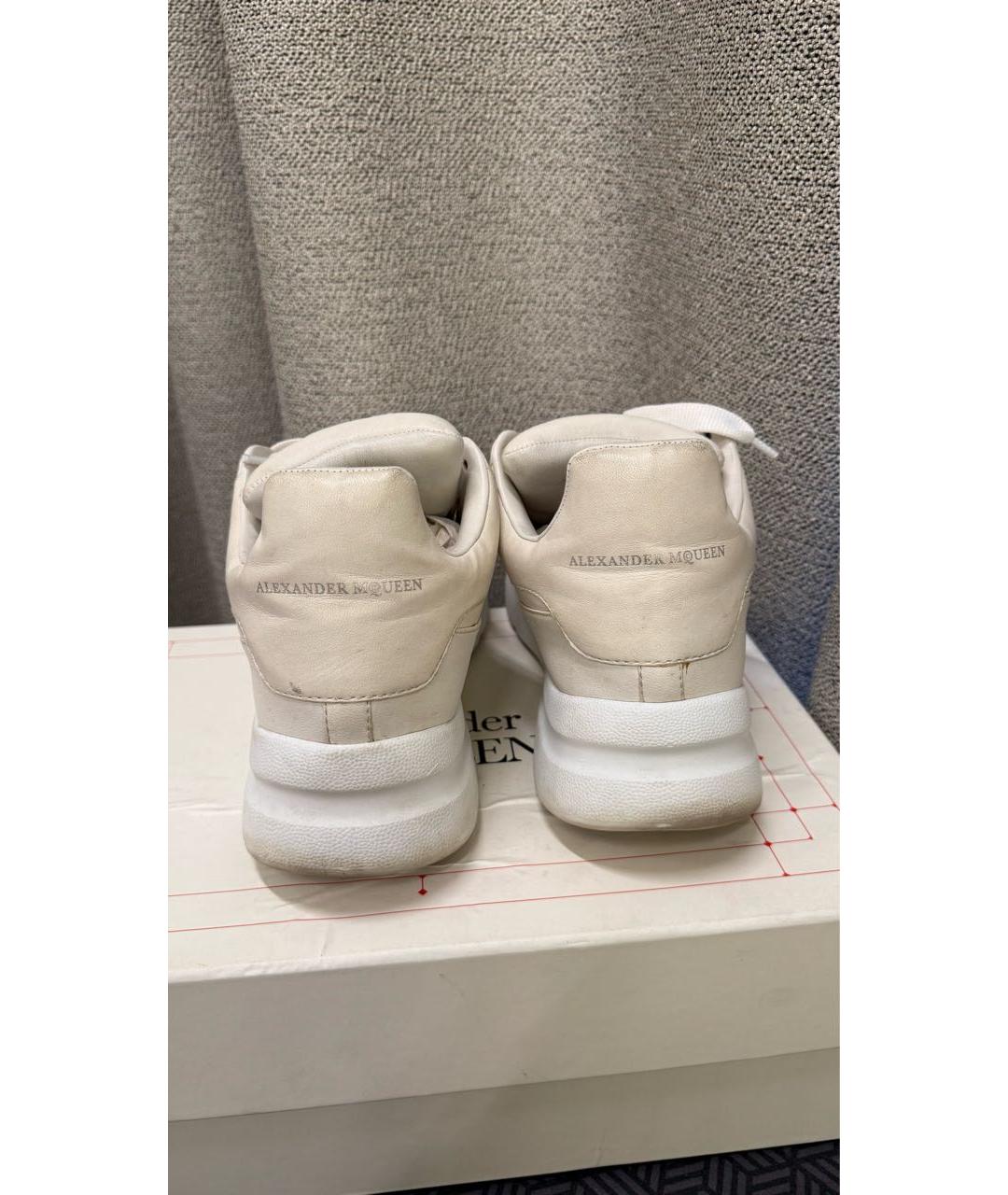 ALEXANDER MCQUEEN Белые кожаные высокие кроссовки / кеды, фото 4