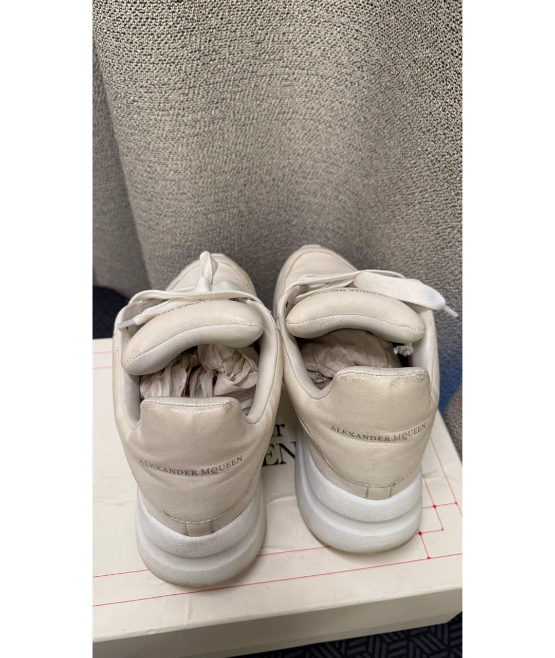 ALEXANDER MCQUEEN Белые кожаные высокие кроссовки / кеды, фото 3