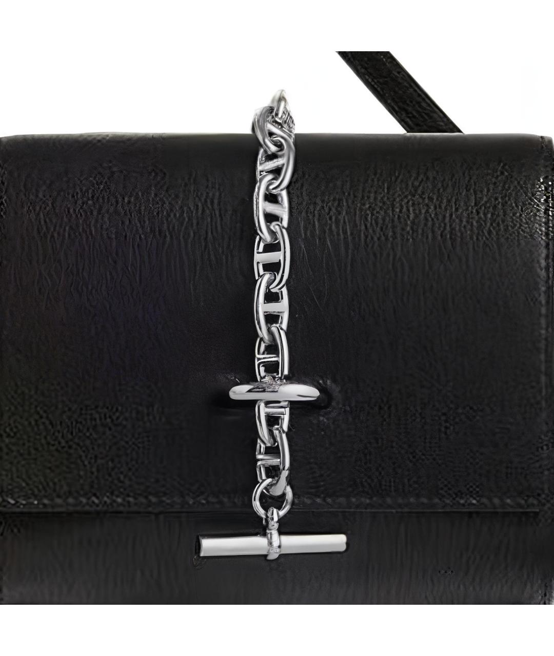 HERMES Черная кожаная сумка через плечо, фото 4