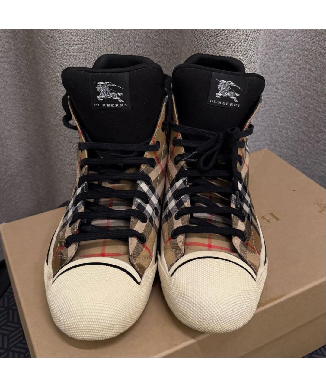 BURBERRY Бежевые высокие кроссовки / кеды, фото 2