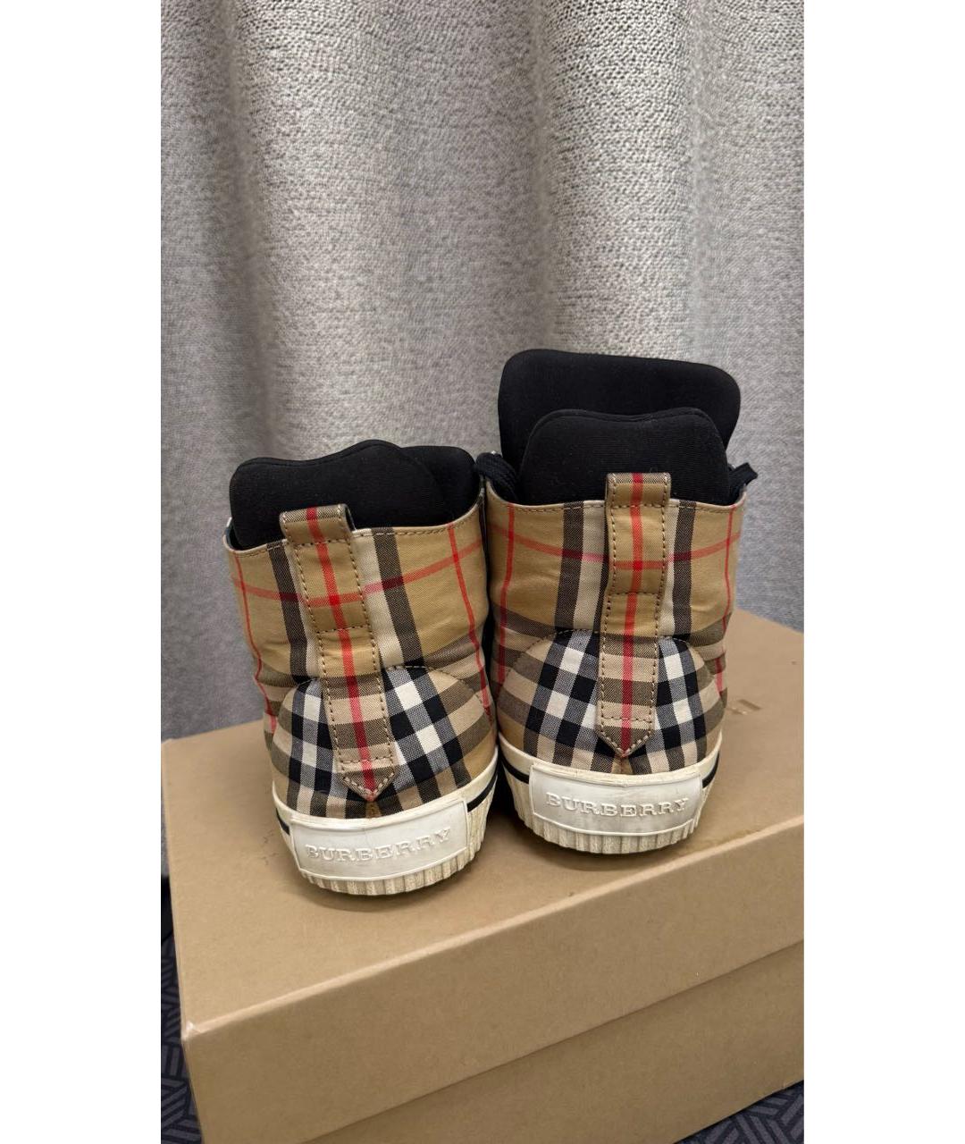 BURBERRY Бежевые высокие кроссовки / кеды, фото 4