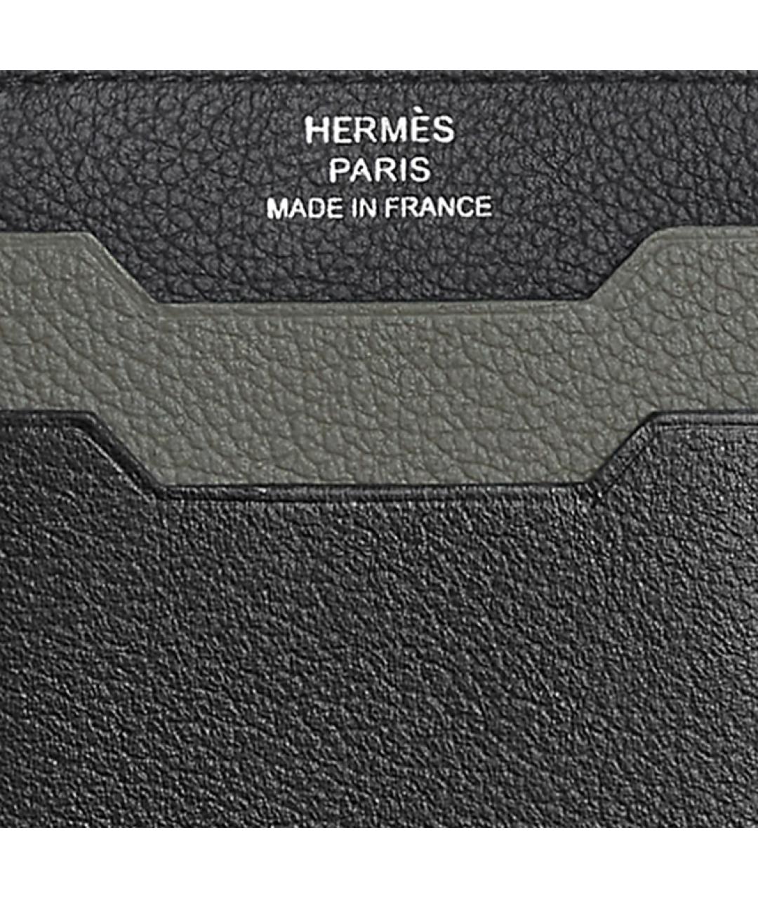 HERMES Черный кожаный кардхолдер, фото 2