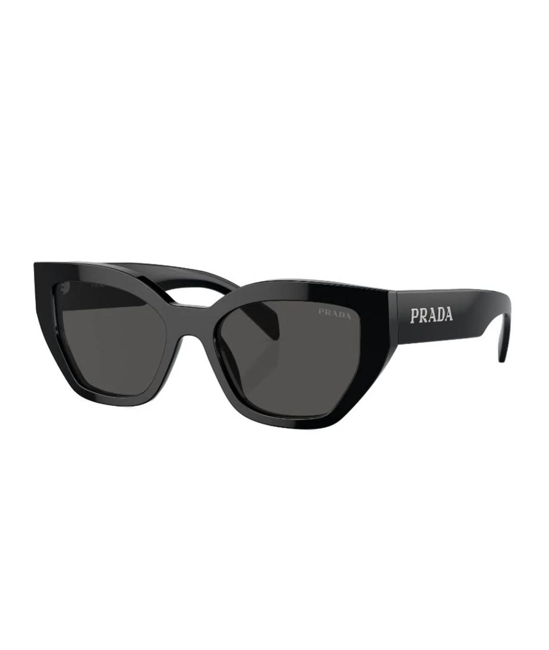 PRADA Черные пластиковые солнцезащитные очки, фото 1